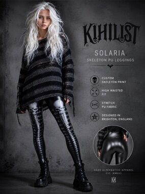 Kihilist Solaria Skeleton Faux Leather Leggings Large